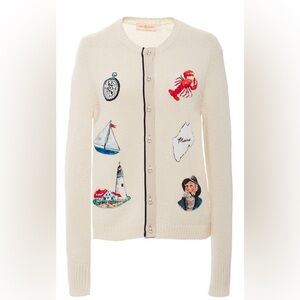 Tory Burch Rare Cruise Maine Pearl Button Cardigan Sweater